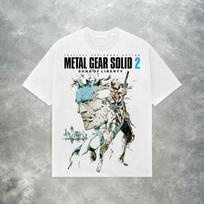 Metal Gear Solid 2 Retro Y2K Mens and Womens American Street Wear Tshirt Spring and Summer Fashion Loose Casual Top S