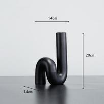 Resin Handicraft Black Pipe Abstract Geometric Black Kink Resin Twist Knot Decorative Figurines Home Decoration Accessories