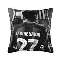 Decorative Pillow Cover Lamine Y-Yamal Merch Bed  Football Star  Throw Pillow Case Cover Square Multi Size 12x12Inch