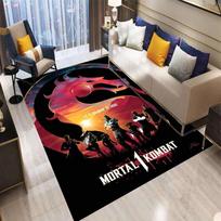 MORTAL KOMBAT cartoon printed carpet Non-slip carpet Yoga mat carpets for living room area rug Door pad anime rug birthday gift 50cmX80cm gray
