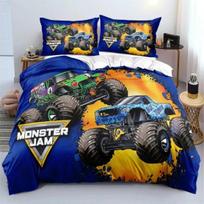 M-Monster Jam Sunkvežimio Lovos Patalynės Komplektas 3D Spausdintas M-Monster Antklodės Užvalkalas Pagalvės Užvalkalas Viengulis Dvigulis Karalienės Karaliaus Dydis Miegamojo Dekoras 70x133cm 3pcs