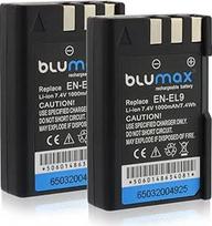 "Blumax" - 2 baterijos, suderinamos su "Nikon EN-EL9/EN-EL9e/EN-EL9a", kurių talpa 1000 mAh - Nikon D40/D40X/D60/D3000/D5000