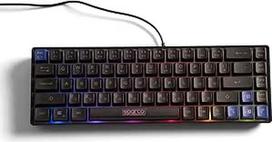 "Celly", "Ghost" laidinė klaviatūra "Sparco Line" žaidimų klaviatūra JAV išdėstymo vaivorykštinis apšvietimas Anti-Ghosting režimas RGB žibintai su 12 apšvietimo režimų Plug & Play