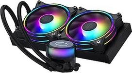 "Cooler Master MasterLiquid ML240 Illusion CPU skystas aušintuvas - AIO vandens aušinimo sistema, 3-iosios kartos siurblys, juodas