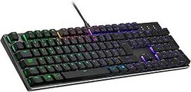 "Cooler Master SK652" mechaninė klaviatūra (pilno dydžio) - su plokščiais plaukiojančiais klavišais, RGB apšvietimu, laidiniu USB A tipo prievadu, suderinama su PC ir MacOS - FR išdėstymas, raudoni jungikliai