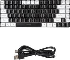 "Dpofirs" žaidimų klaviatūra su 80 % ergonomišku išdėstymu, mechaninė klaviatūra su mechaniniu pojūčiu, mechaninė žaidimų klaviatūra, plačiai suderinama su RGB apšvietimu (juoda)