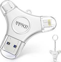 "iDiskk Photo Stick for iPhone/iPad", 3 in 1 USB-C 128GB "iPhone" atminties kortelė su MFi sertifikatu, "iPhone" saugykla, "iPad" atsarginių kopijų kaupiklis, veikia su "iOS" C tipo telefonais, kompiuteriais ir "Mac" kompiuteriais
