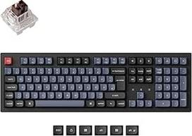 "Keychron K10 Pro QMK/VIA" belaidė mechaninė klaviatūra, 108 klavišų DE-ISO išdėstymo programuojama klaviatūra, "Bluetooth/USB-C", RGB, "Hot-Swap" rudas jungiklis, PBT klavišų dangteliai, skirta "Windows Mac