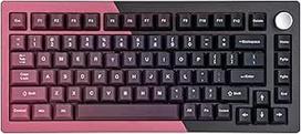 "KiiBoom Loop 75" 75 % Mechaninė klaviatūra su aliuminio blokų konstrukcija, QMK/VIA programuojama, BT5.0/2.4GHz/USB-C belaidė žaidimų klaviatūra, sandari, FR4 plokštė, RGB, skirta Win/Mac (raudonai juoda)