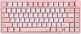"KiiBoom Moonshadow V2" 75% belaidė aliuminio žaidimų klaviatūra, QMK&VIA programuojama mechaninė klaviatūra, BT5.0/2.4GHz/USB-C "karštai" keičiama kreminė klaviatūra, mygtukas, 4000 mAh baterija (rožinė)