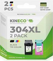 "Kineco 304XL" 304XL spausdintuvų kasetės (juoda + spalvota) - HP 304/304 XL, skirtos "HP Envy 5000/5030/5010/5020", "DeskJet 3700/3750/2620/2630" ir "DeskJet 3700/3750/2620/2630", pakaitalas - didelio našumo