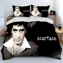 Filmo  Scarface  Tony patalynės komplektas miegamajam Minkštas modernus pledas Patogus vaikiškas antklodės užvalkalas Užvalkalas antklodei ir pagalvės užvalkalas EU Single(135*200cm)3pcs
