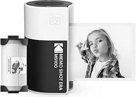 "Kodak Memo Shot ERA Kids" momentinis skaitmeninis fotoaparatas ir nuotraukų etikečių spausdintuvas - baltos spalvos (fotoaparatas su 1 ritinine "One Touch" etikečių kasete)