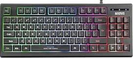 "Marvo K607" laidinė 87 klavišų žaidimų klaviatūra, 3 spalvų LED foninis apšvietimas, visiškai apsaugota nuo vaiduoklių, kompaktiškas dizainas, TKL išdėstymo membrana, žaidimų klaviatūra, juoda