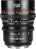 "Meike" 75 mm T2.1 S35 plačiakampio objektyvas: Fiksuotas židinio nuotolis, suderinamas su "Canon" EF laikikliu, idealiai tinka vaizdo įrašams fiksuoti su plokščiu gylio vaizdu