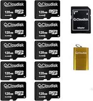 "Micro SD" kortelė Mažos talpos 10 pakuočių 128MB (ne GB) su "Micro SD" adapterio kortelių skaitytuvu Atminties kortelė, skirta mažiems duomenims, failams, reklamai ar skatinimui (per maža visiems vaizdo įrašams)