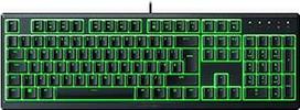 "Razer Ornata V3 X" - plokščia membraninė klaviatūra su "Chroma RGB" (tylūs membraniniai jungikliai, ergonomiška riešo atrama, klavišų dangteliai su apsauga nuo UV spindulių) | Juoda