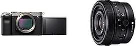 "Sony Alpha 7C" beveidrodis E-Mount pilno kadro skaitmeninis fotoaparatas ILCE-7C (24,2 MP, 7,5 cm (3 colių) jutiklinis ekranas, realaus laiko AF) Korpusas - sidabro/juodos spalvos + 24 mm f2,8 objektyvas