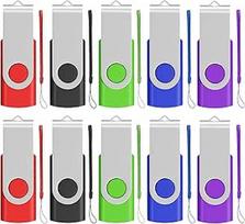 10 vnt. 16GB USB 2.0 "Flash" diskų sukiojamasis atminties kortelė 5 mišrių spalvų (violetinė, žalia, raudona, mėlyna, juoda)