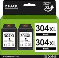 304 XL juodos spalvos rašalo kasetės, suderinamos su HP 304 XL - didelio našumo rašalas, skirtas HP DeskJet 2620 2630 3720 3730, Envy 5000 5020 5030, 3700 serijos spausdintuvams - 2 kasetės, juodos spalvos