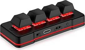 4 mygtukų mini klaviatūra USB laidinė ir BT belaidė mini klaviatūra Pritaikyta programuojama kompiuterio klaviatūros pelė, skirta vaizdo žaidimų valdymui, biuro darbui, muzikos lapų puslapio suktuvui HID (juoda)