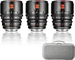 7artisans 35 mm/50 mm/85 mm T2.1 kinematografinių objektyvų S35 rėmelių rinkinys, suderinamas su "Canon" RF-S laikikliu, skirtas "Red Komodo/Komodo X/Canon C70/R7/R50/R10" (juodas)