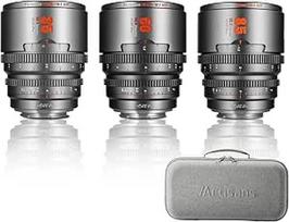 7artisans 35 mm/50 mm/85 mm T2.1 kino objektyvų rinkinys, suderinamas su Fuji X-Mount, skirtas FUJIFILM X-S20/X-T5/X-H2/X-T4/X-H2S/X-T3/X-S10 (titano pilka)