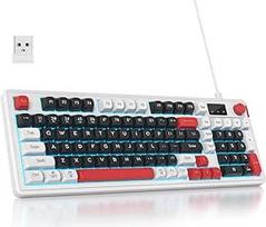 96 % belaidė žaidimų klaviatūra, tyli membrana su mechaniniu pojūčiu, skaitmeninė klaviatūra, QWERTY amerikietiškas išdėstymas, "Bluetooth/2.4G/USB RGB Creamy L98-Black