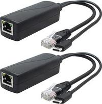 ANVISION 2 x 5V C tipo USB 48V į 5V 2,4A IEEE 802.3af standartą atitinkantis 10/100Mbps PoE skirstytuvas