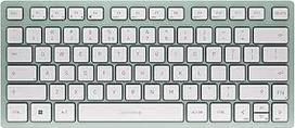 CHERRY KW 7100 MINI BT Kompaktiška kelių įrenginių klaviatūra su 3 "Bluetooth" kanalais JAV tarptautinio išdėstymo (QWERTY) plokščio dizaino su dėklu Agavos žalia