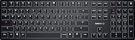 CHERRY KW X ULP, itin plokščia mechaninė aukštos klasės klaviatūra, ES išdėstymas (QWERTY), belaidė kelių įrenginių klaviatūra, tinkanti iki 4 įrenginių, įkraunama, juoda