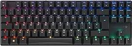 CHERRY MX 8.2 TKL belaidė žaidimų klaviatūra be skaičių klaviatūros, UK išdėstymas (QWERTY) su metaliniu dėklu, skirta transportuoti, MX RED jungikliai, juoda