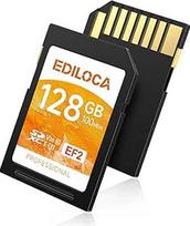 EF2 UHS-I atminties kortelė 128GB, skaitymo greitis 100MB/s, įrašymo greitis 90MB/s, C10, U3, V30, "Full HD" ir 4K vaizdo įrašai, SD kortelė profesionaliems fotografams