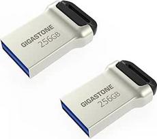 GIGASTONE 256GB "Nano" atmintinė (2 vnt.) Z90 USB 3.2 Gen 1, itin greita, 120MB/s, mini, metalinis dizainas, duomenų saugykla, atsarginė kopija, skirta kompiuteriui, kompiuteriui, televizoriui ir automobiliui, suderinama su USB 2.0/3.0/3.1