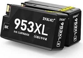 INK4U 953XL juodos spalvos spausdintuvo kasetės, suderinamos su HP 953 XL kasetėmis, skirtomis HP Officejet Pro 8710 8715 8740 8720 8718 7730 8728 8719 7740 7720 8730 8725 8210 8218 spausdintuvui (juodos spalvos)