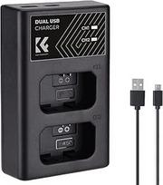 K&F CONCEPT NP-FW50 dviejų lizdų fotoaparato atsarginis baterijos įkroviklis Micro USB ir C tipo prievadas, skirtas "Sony" A6000, A6500, A6300, A6400, A7, A7II, A7RII, A7SII, A7S, A7S2, A7R, A7R2, A55, A5100, A5000, A3 0000