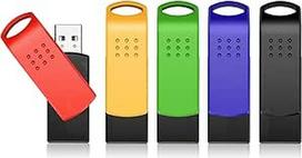 KEXIN USB atmintinės 32GB pakuotė su 5 pasukamomis USB atmintinėmis, skirtomis kompiuteriui, staliniam kompiuteriui, nešiojamajam kompiuteriui, automobilinei garso sistemai, žaidimų konsolėms
