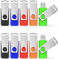 KEXIN USB atmintinė 64GB, 10 atmintinių rinkinys USB 3.0, skaitymo greitis iki 80MB/s, įrašymo greitis iki 20MB/s, metalinis korpusas apačioje, besisukantis dizainas - raktų pakabukas, tinkamas USB atmintinėms