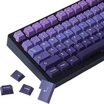 PBT klavišų dangtelis 126 klavišų violetinis gradientinis dažų sublimacijos "Cherry Profie" pasirinktinių klavišų dangtelių rinkinys, skirtas "Cherry MX Switch" mechaninėms klaviatūroms