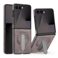 Samsung Z Flip 7/6/5/4/3 Leather Magnetic 360 Rotating Stand Case Samsung Z Flip6/7FE ruda