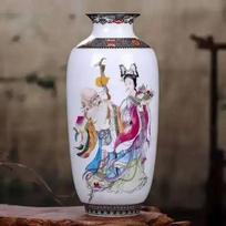 Jingdezhen keraminė vaza, vintažinės kinų tradicinės vazos, namų dekoracija, gyvūno vaza, smulkus lygus paviršius, interjero detalės