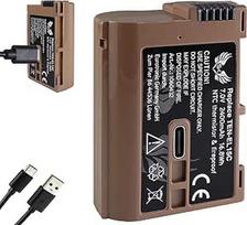 SK baterija, suderinama su Nikon EN-EL15c < 2400mAh > EN-EL15b EN-EL15a EN-EL15 < su C tipo USB įkrovimo lizdu / NTC jutikliu ir V1 korpusu >, skirta Zf Z8 Z7 II
