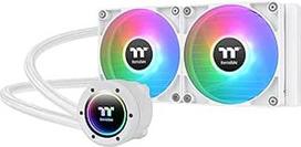 Thermaltake TH240 V2 ARGB Sync Snow AIO CPU aušinimas vandeniu 240 mm, Infinity Mirror, 2x CT120 ARGB White PWM, tylus 25,8 dB, motininės plokštės sinchronizavimas, Intel/AMD