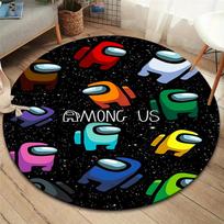 Among Us Round Area Rug,Carpet Rug for Living Room Bedroom Sofa Playroom Decor,Non-slip Floor Mat 80cmx80cm