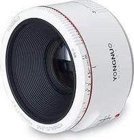 YONGNUO YN50mm F1.8 II objektyvas veidrodiniams fotoaparatams, baltos spalvos, suderinamas su "Canon