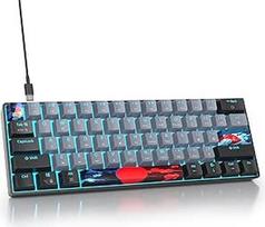 Žaidimų klaviatūra 60 procentų, laidinė RGB mechaninė klaviatūra America QWERTY, mini 61 klavišas USB klaviatūra Anti-Ghosting kompiuterio žaidėjams (GS61 RGB-61 Dagger)