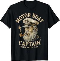 Motorinės valties kapitonas Juokingas pontoninis plaukiojimas Motorinė valtis Ežeras S-5XL Unisex marškinėliai L