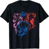 Sonic the Hedgehog - Spray Paint (Rouge, Sonic, Shadow) T-Shirt S juoda
