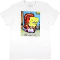 Nickelodeon vyriški Spongebob Squarepants juokingi memai Stay in Distressed grafinis marškinėlis suaugusiųjų trumpomis rankovėmis T-shirt S balta