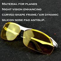 Vairavimo naktį akiniai Vyriški Geltoni Naktinio matymo Anti Glare Lęšis Neslystantis Nosies Pagalvėlė Profesionali Klasė Saugumo Akiniai geltona